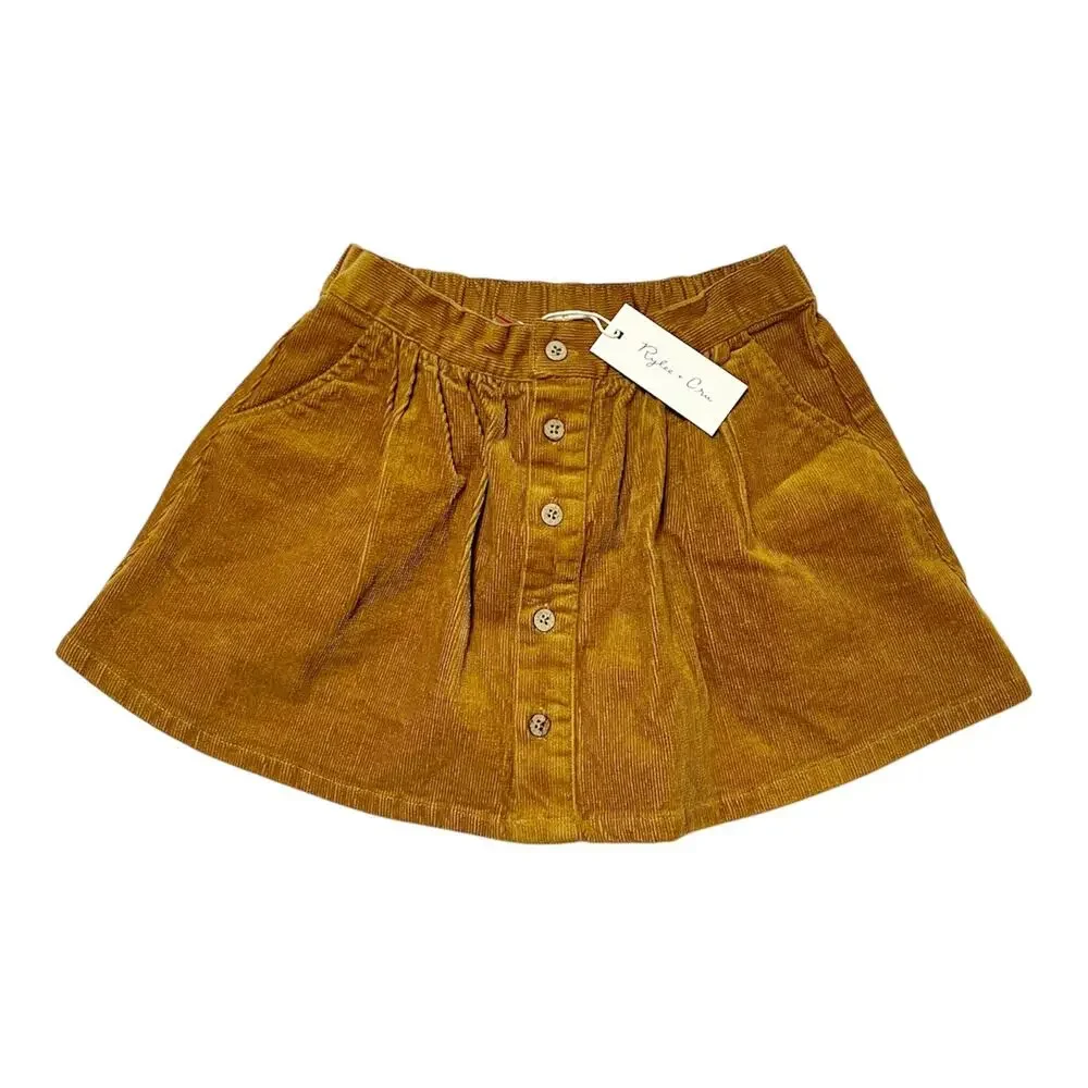 NWT Rylee + Cru Button Front Corduroy Mini Skirt Size 4/5